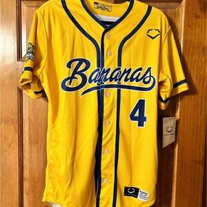 KJ #4 Savannah Bananas Baseball Jersey with Blue Accents